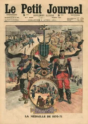 De uitreiking van de medaille van strijders 1870-71, illustratie uit 